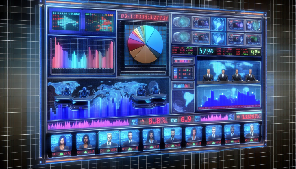 Stock market data on a digital screen